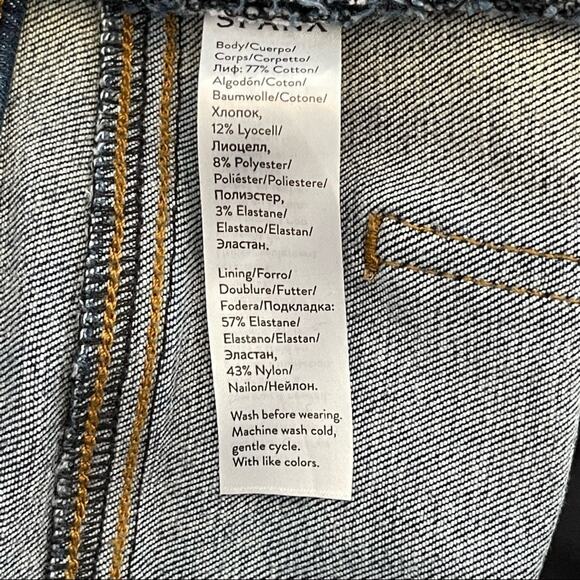 Spanx Distressed Skinny Denim Leggings Raw Hem Size Small - Picture 7 of 12